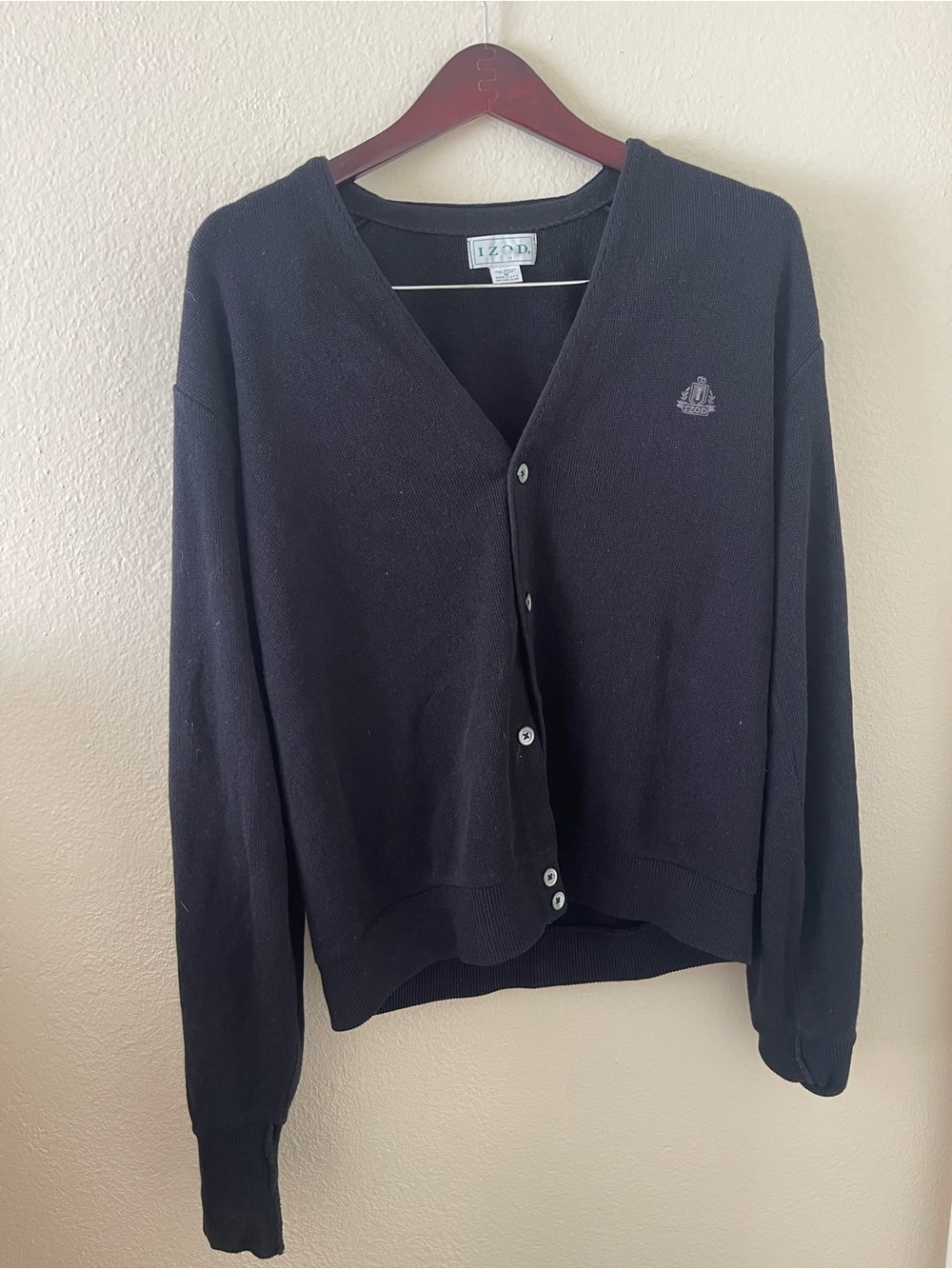 IZOD Black V-Neck Cardigan Sweater